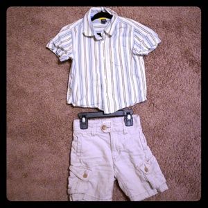 Toddler Gap/Old Navy, linen shorts & button-up top